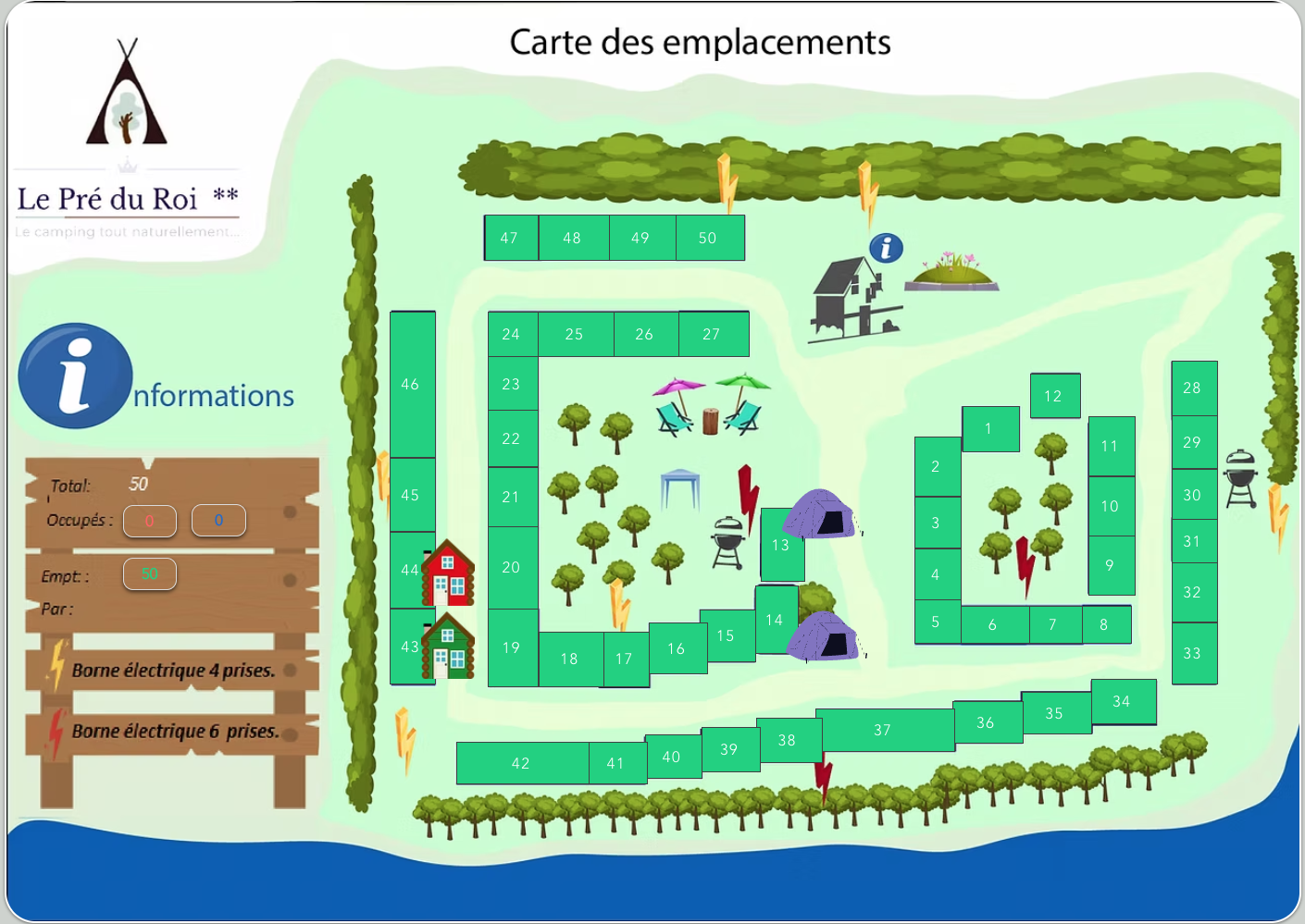 Carte de nos emplacements